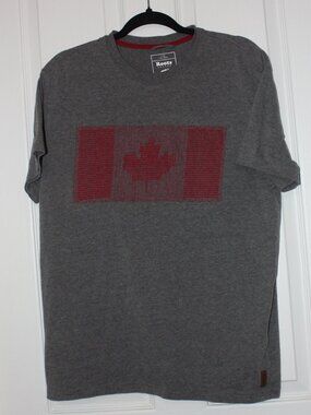 Men's Canadian Flag T-shirt Large Gray and Red EUC